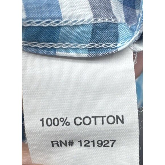 Johnnie O Hangin’ Out Men’s Caiden Blue Plaid Button Down Shirt Sz L Beach - Picture 8 of 12